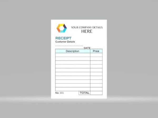 Receipt Book A5 Size multi color